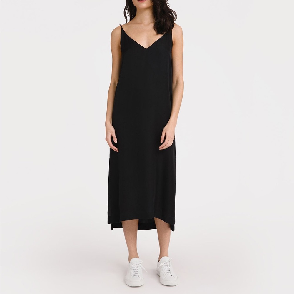 Grana silk V-neck midi slip dress